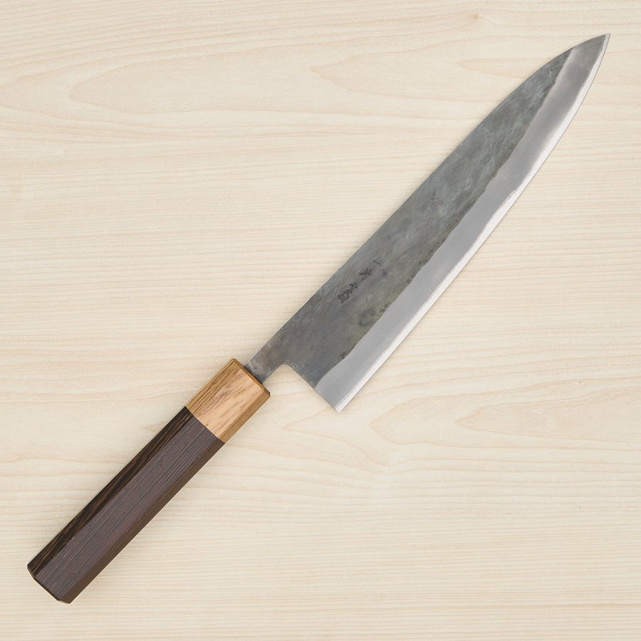 Hitohira TD Blue #2 Stainless Clad Kurouchi Gyuto 210mm Wenge Handle