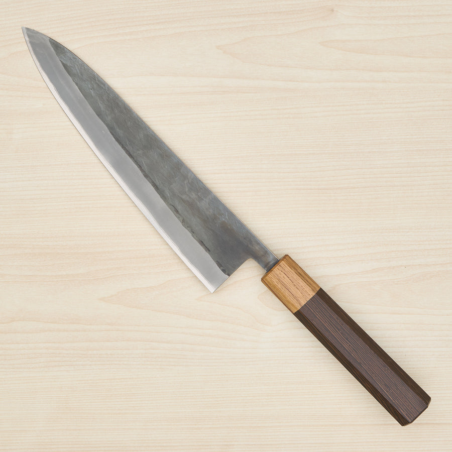 Hitohira TD Blue #2 Stainless Clad Kurouchi Gyuto 210mm Wenge Handle