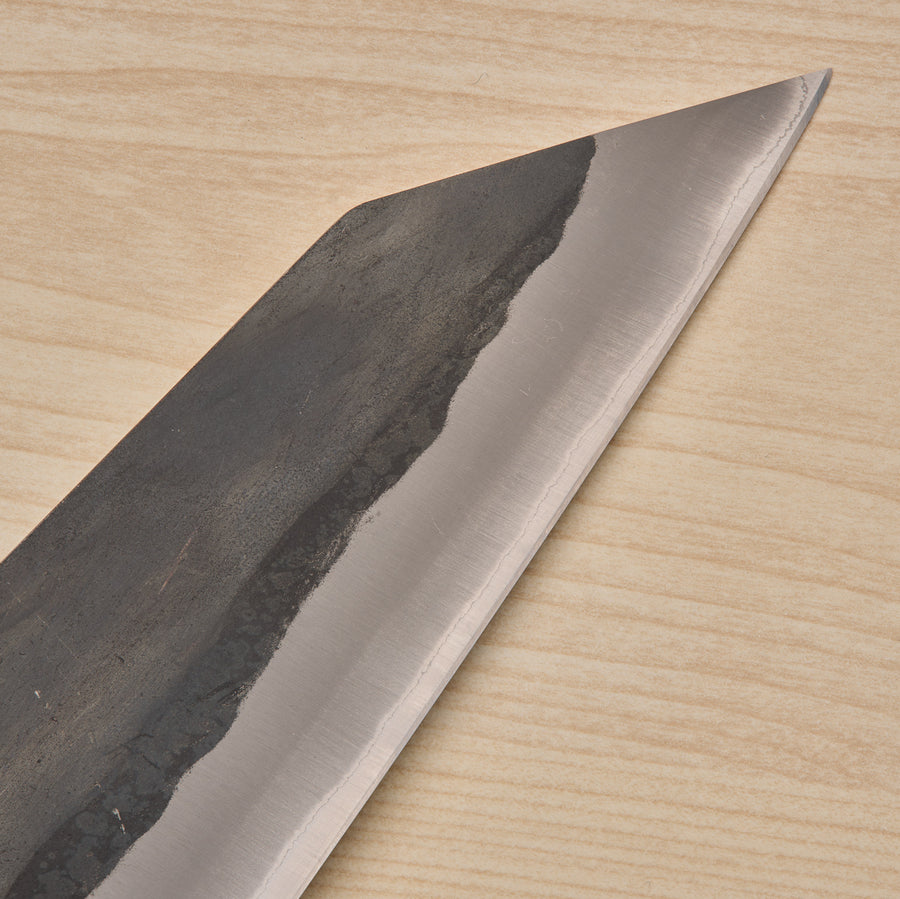 Hitohira TD Blue #2 Stainless Clad Kurouchi Bunka 170mm Mono Oak Handle Dark