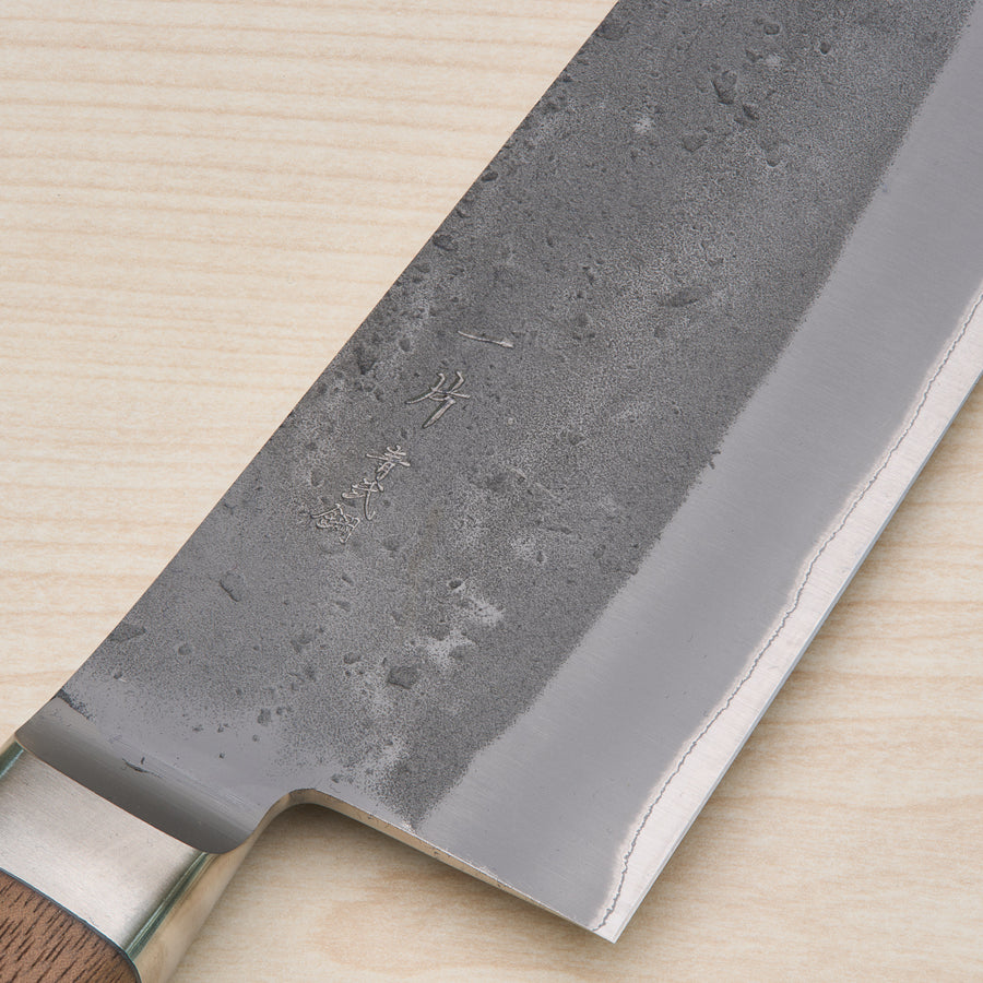 Hitohira TD Blue #2 Stainless Clad Nashiji Yo Santoku 170mm Walnut Handle