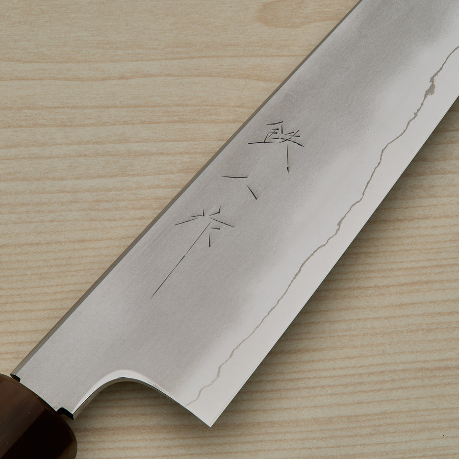 Tetsujin Silver #3 Kasumi Kiritsuke Petty 165mm Taihei Makassar Ebony Handle