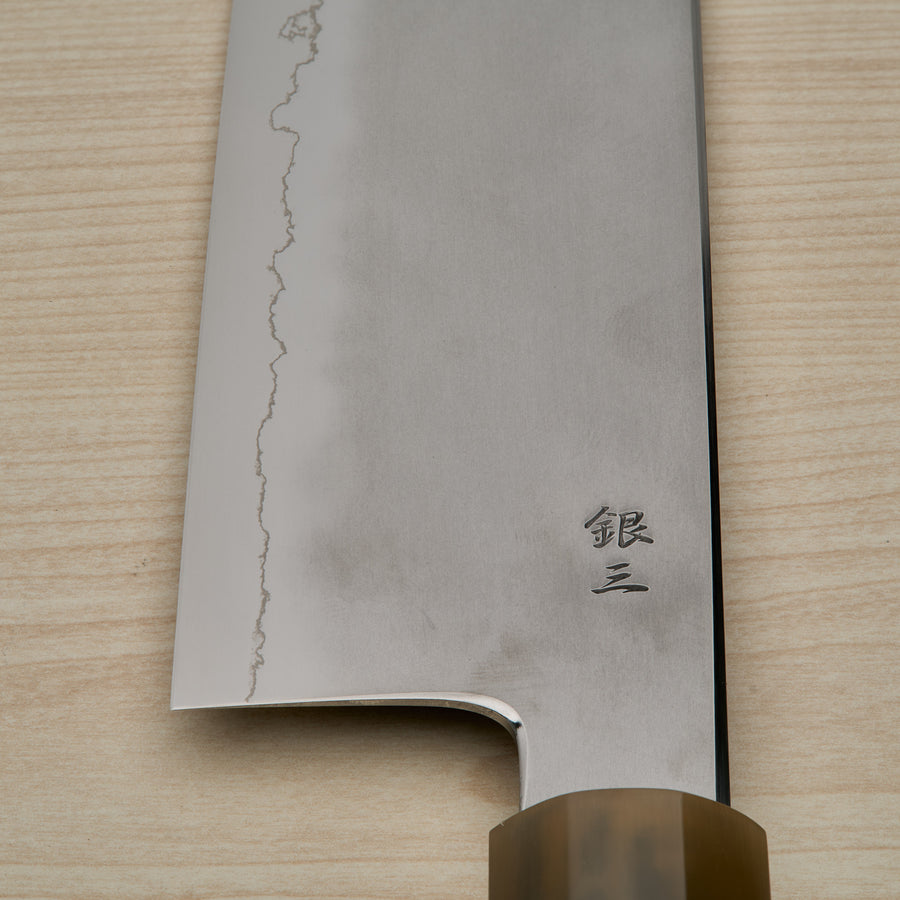 Tetsujin Silver #3 Kasumi Nakiri 180mm Taihei Makassar Ebony Handle