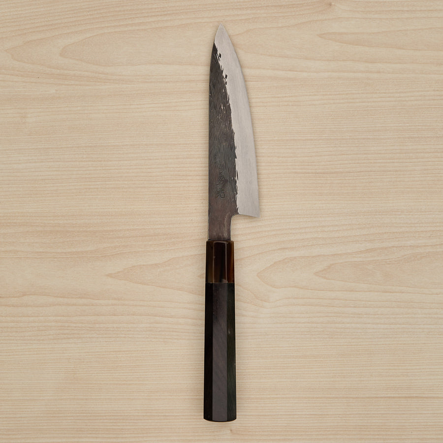 Isamitsu White #1 Stainless Clad Kurouchi Petty 135mm Ebony Handle