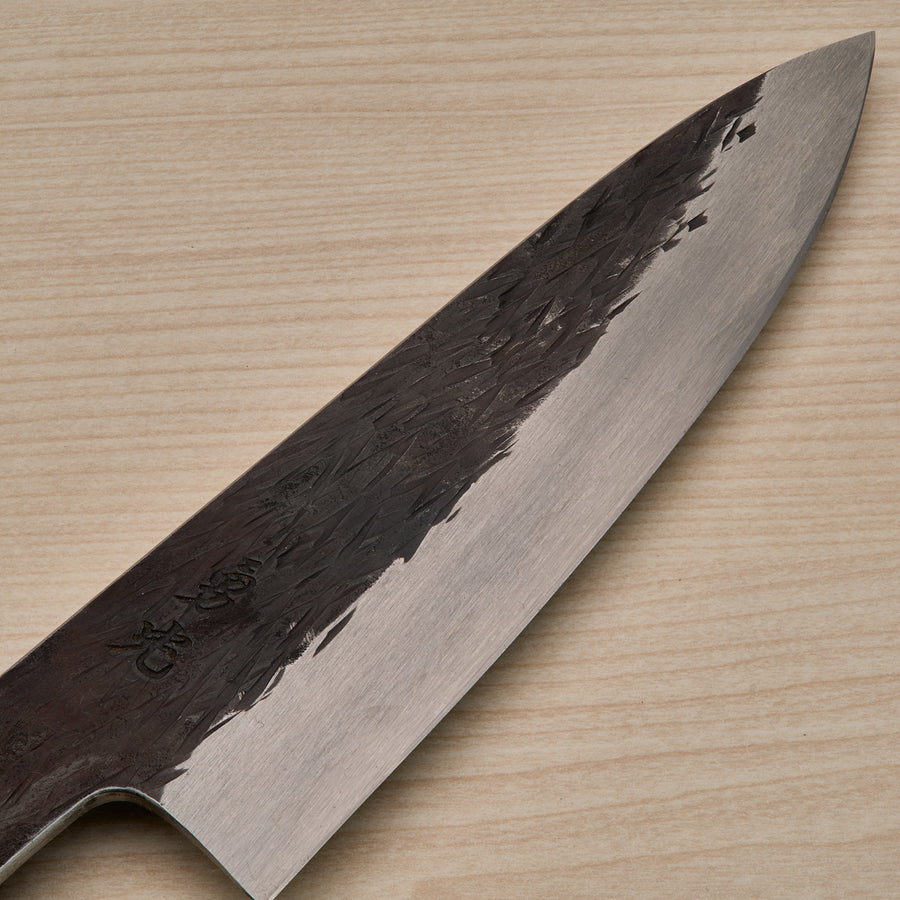 Isamitsu White #1 Stainless Clad Kurouchi Petty 135mm Ebony Handle