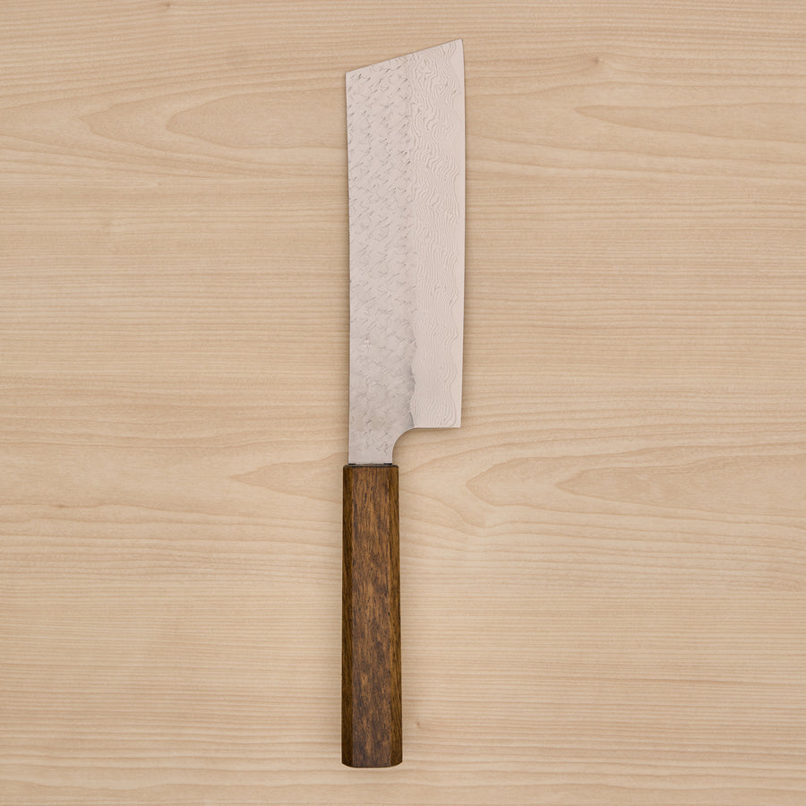 Nigara SG STRIX Nakiri 180mm Mono Oak Handle Dark