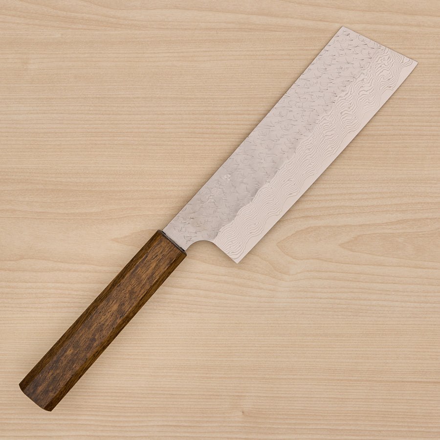 Nigara SG STRIX Nakiri 180mm Mono Oak Handle Dark