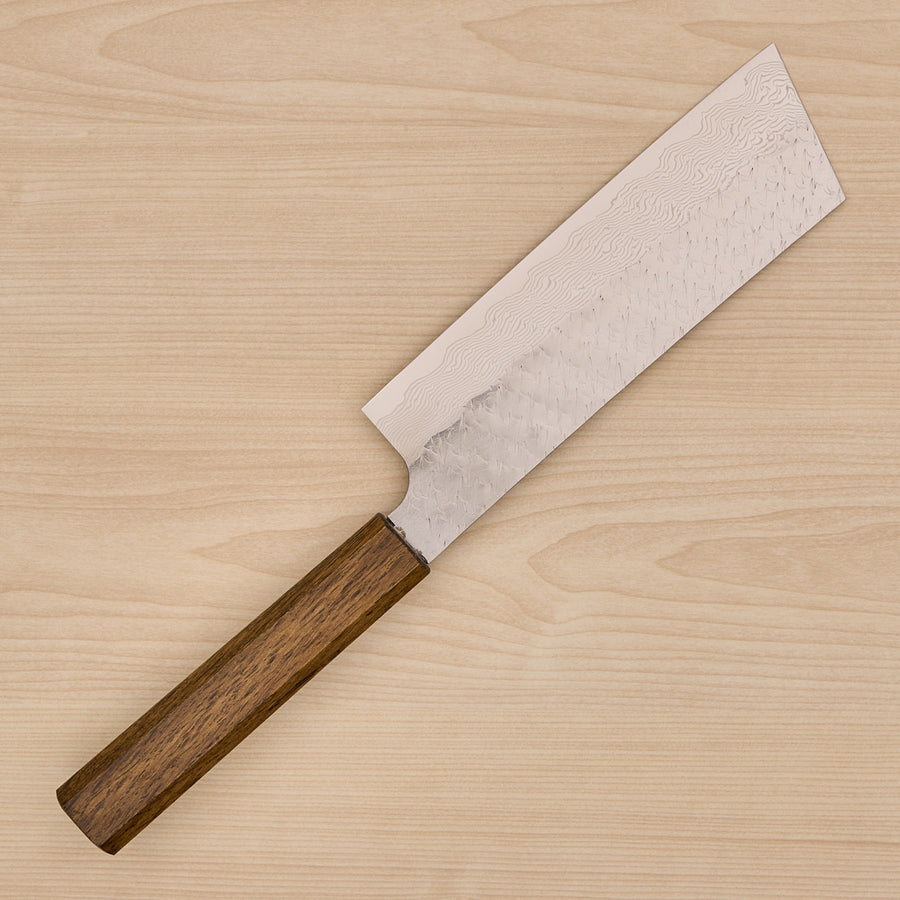 Nigara SG STRIX Nakiri 180mm Mono Oak Handle Dark