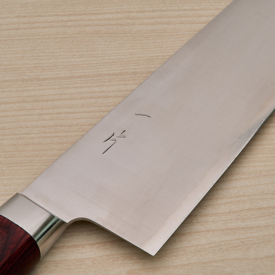 Hitohira TP Gyuto 210mm Wine Pakka Handle