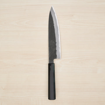 Hitohira Hinode Nashiji White #2 Stainless Clad Gyuto 210mm Ebony Handle