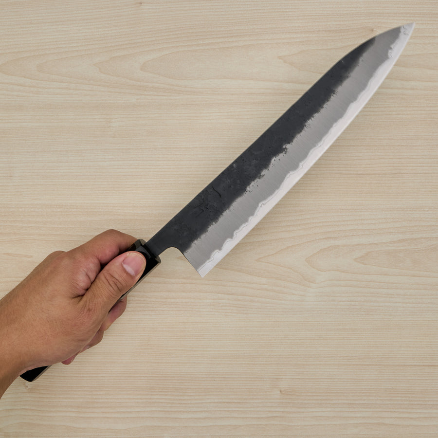 Hitohira Futana SB Kuro Nashiji Gyuto 240mm Ebony Handle