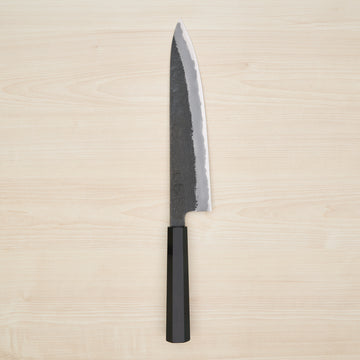 Hitohira Hinode Nashiji White #2 Stainless Clad Gyuto 240mm Ebony Handle