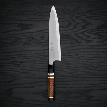 Tetsujin Blue #2 Kasumi Gyuto 240mm Snakewood Handle with Triple Spacer and Double Buffalo Horn