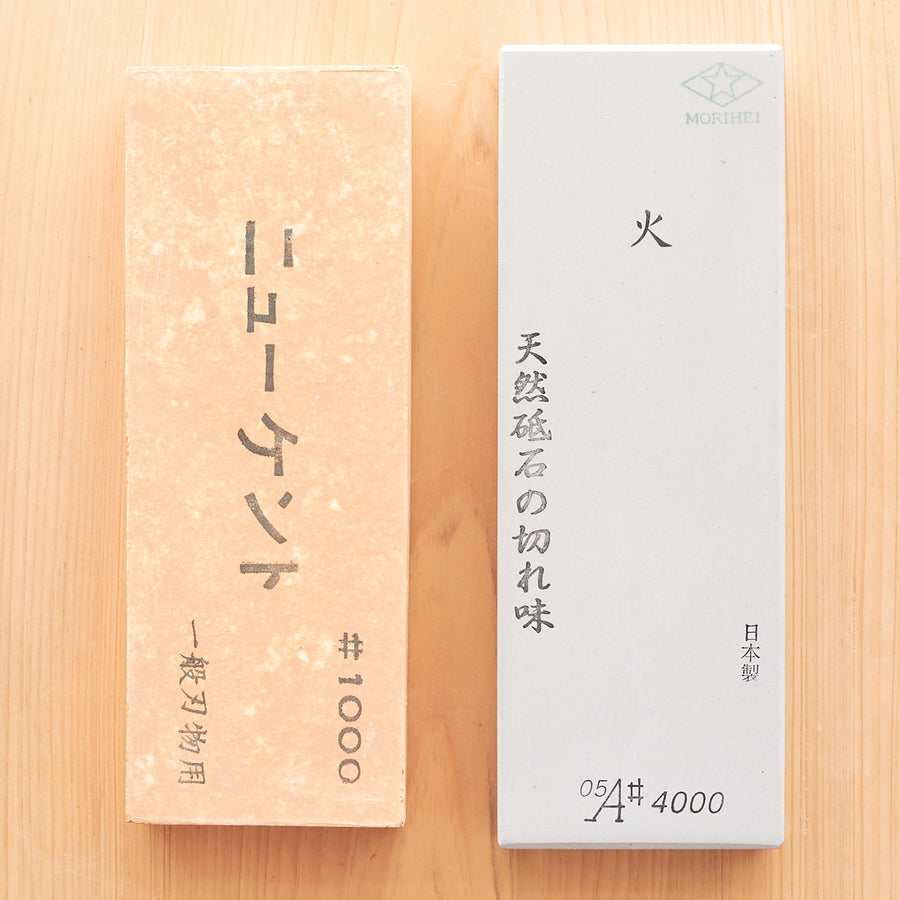 Bundle: Tanaka Toishi New Kent Whetstone #1000 (Softer) + Morihei Hishiboshi Whetstone #4000 (Hi)