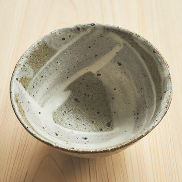 Rice Bowl Large Hakeme Aratsuchi White Mat (Mat White Brush Mark on Rough Clay)