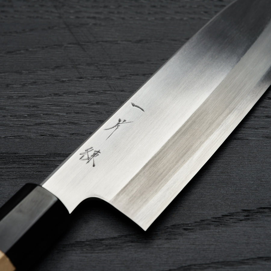 Hitohira Kikuchiyo Ren White #2 Santoku 180mm Ho Wood Handle