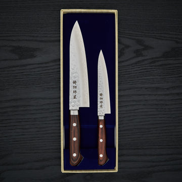 Hitohira Imojiya HG Tsuchime Knife Set (Petty 135mm & Gyuto 180mm)