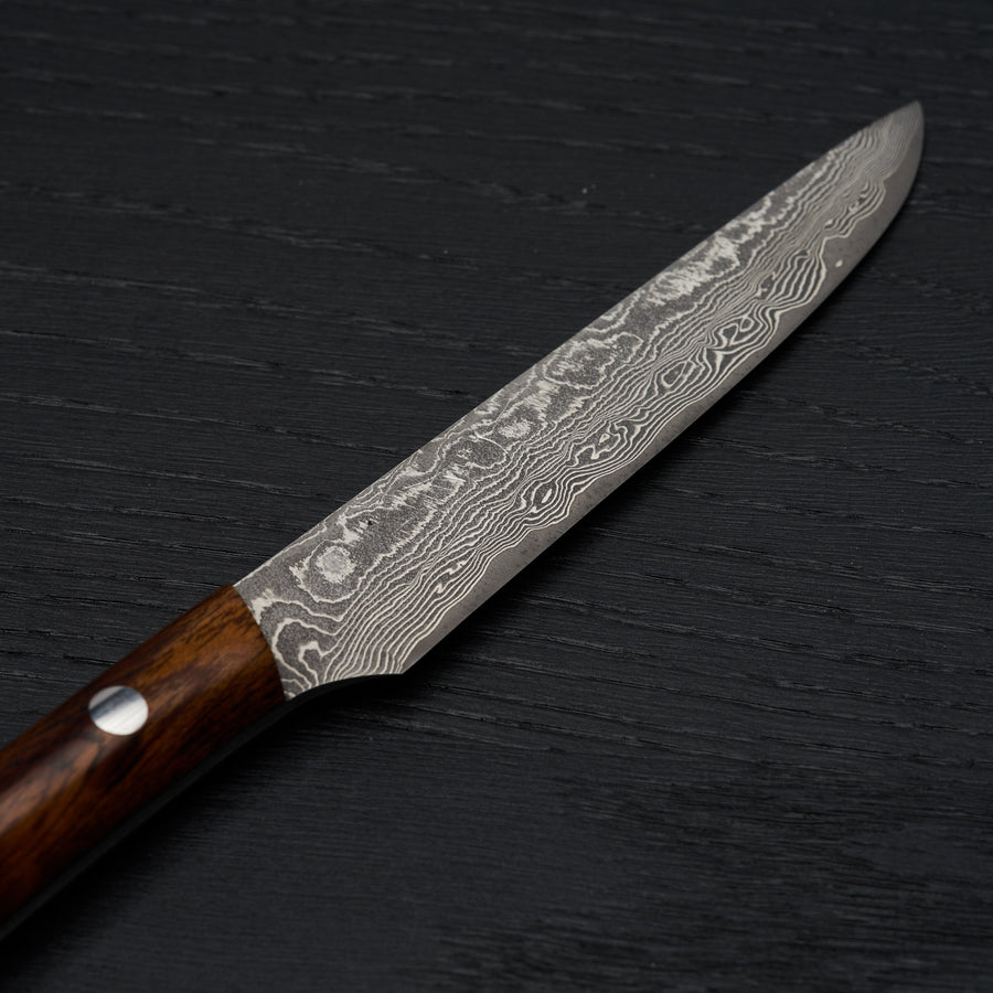 Hitohira Saji Damascus PM Table Knife 120mm Ironwood Handle