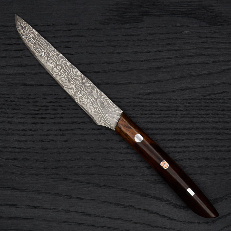 Hitohira Saji Damascus PM Table Knife 120mm Ironwood Handle