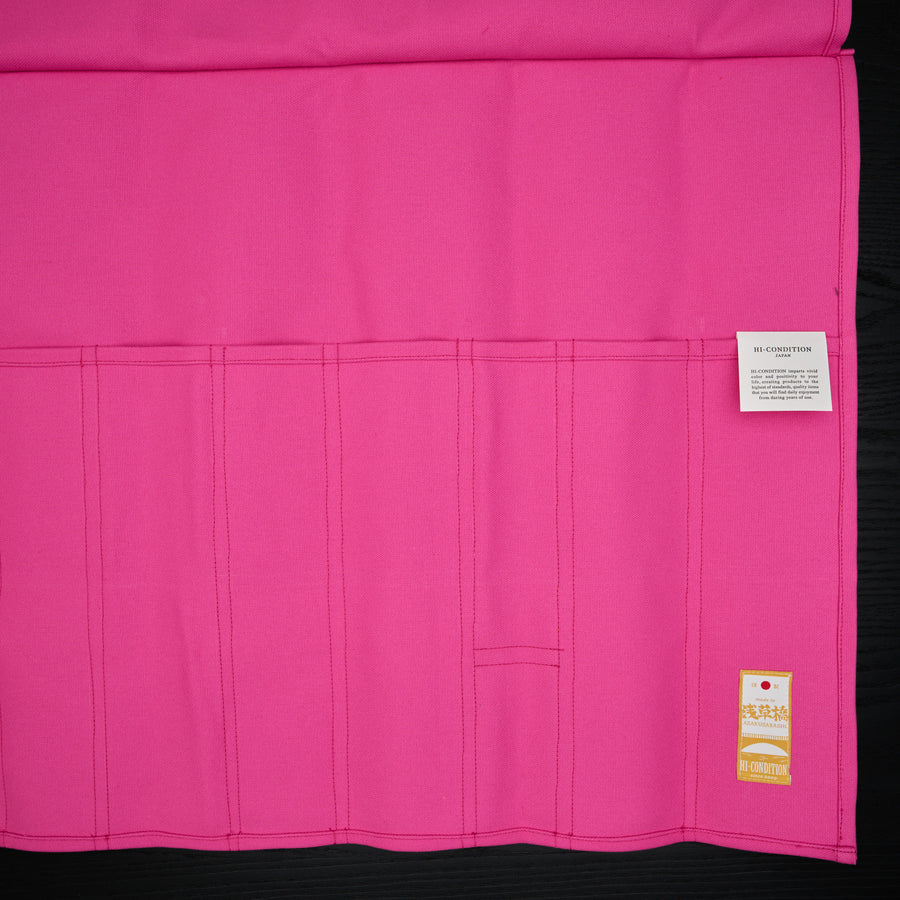Hi-Condition Hanpu Canvas 9 Pockets Knife Roll Deep Candy Pink