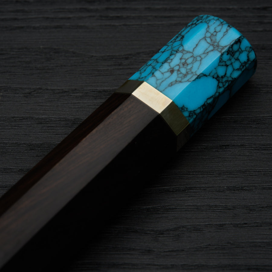 Ebony Handle with Double Spacer and Double Turquoise 135mm