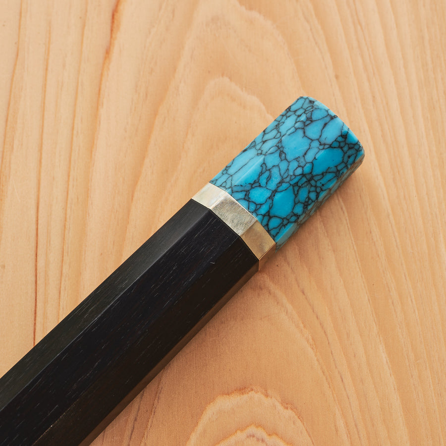 Ebony Handle with Double Spacer and Double Turquoise 145mm