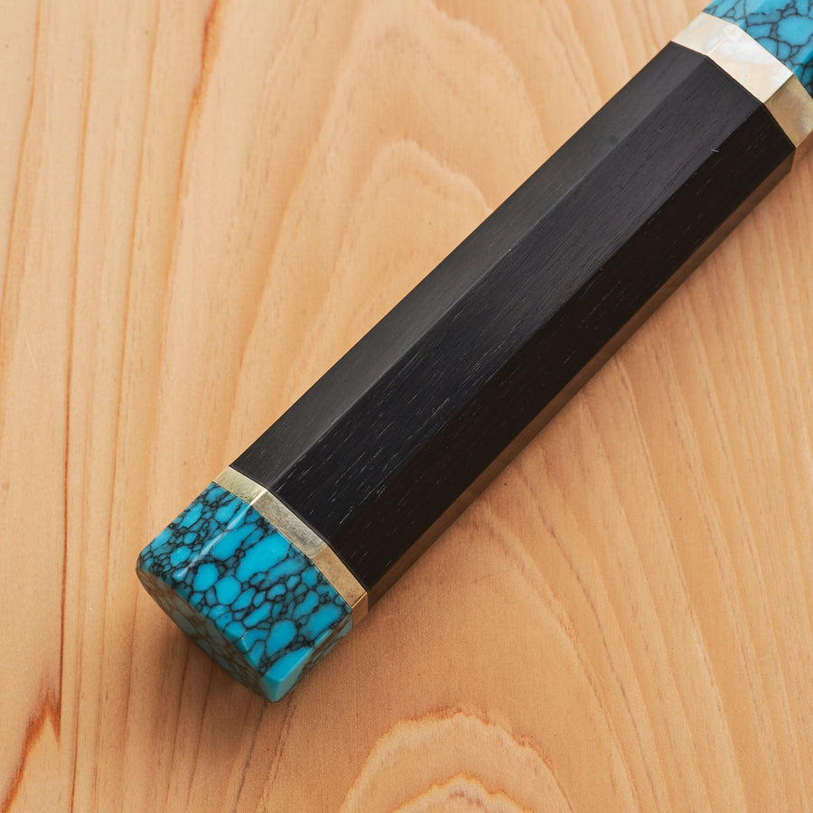 Ebony Handle with Double Spacer and Double Turquoise 145mm