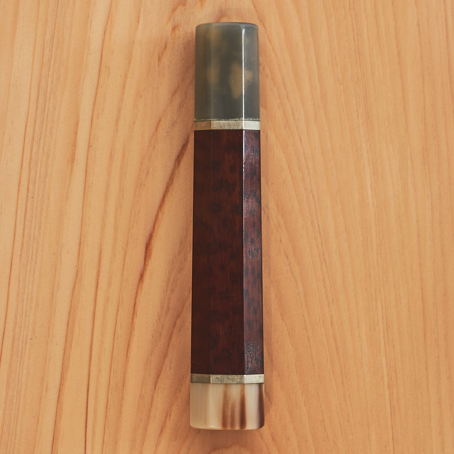 Snakewood Handle with Double Spacer and Double Buffalo Horn 145mm