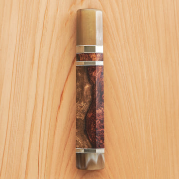 Bubinga Burl Handle with Triple Spacer and Double Horn 145mm